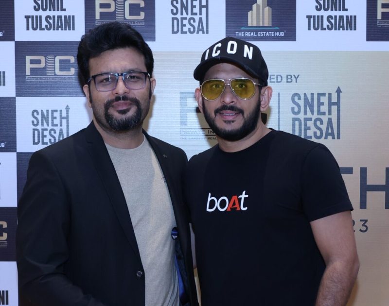Pradeep Rawal with Aman Gupta at a Private Investment Club event